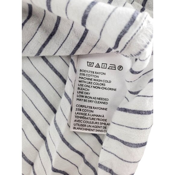 Silence + Noise Sm Charlie Striped Button-Down Shirt Lightweight Oversized Sheer - Picture 14 of 15